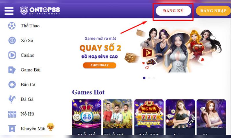 Đăng ký tài khoản Ontop88 để khám phá kho game đồ sộ