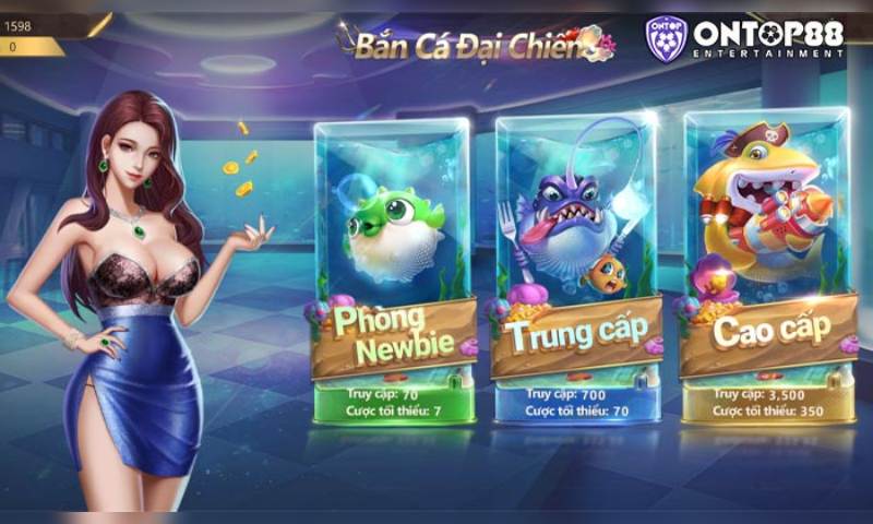 Game bắn cá với nhiều cấp độ, phòng chơi phù hợp
